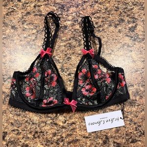 NWT For Love And Lemons Penelope Floral Gingham Bralette - Size Small